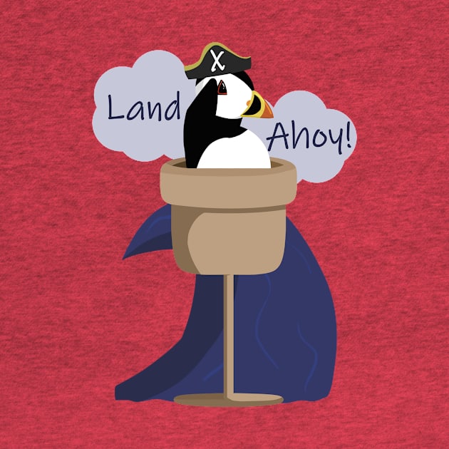 Land Ahoy! Pirate Puffin in a Lookout by PandLCreations